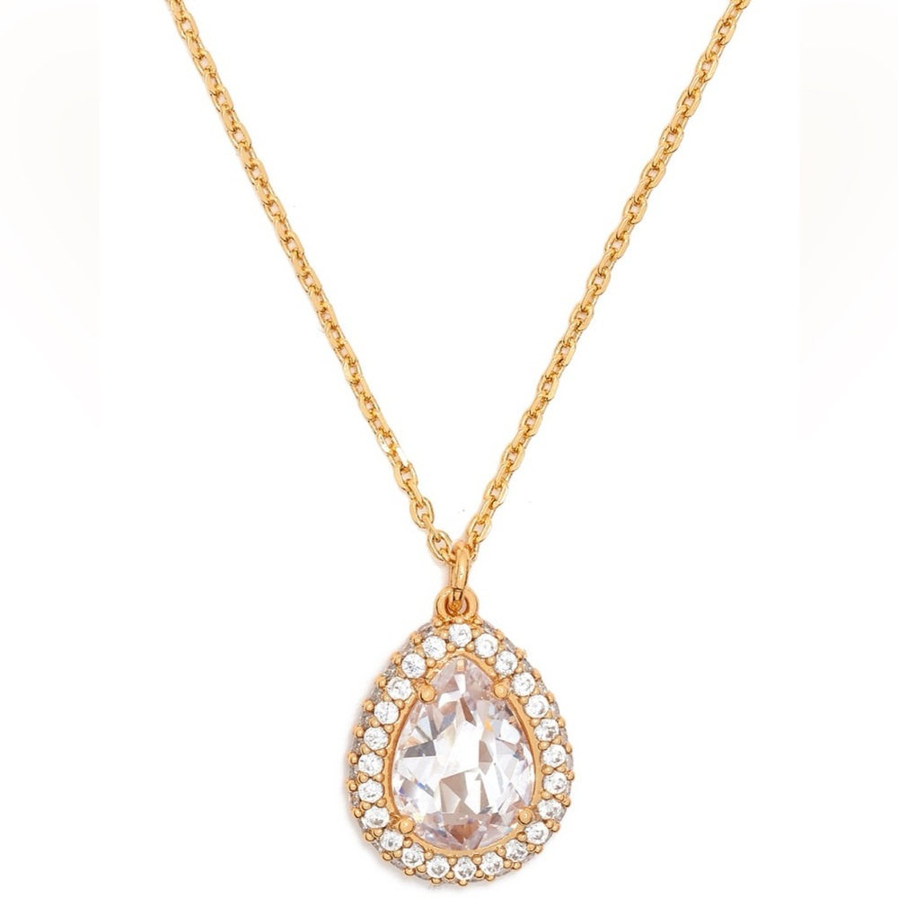 NWOT Kate Spade Brilliant Statements Pavé Halo Mini Pendant. Color: Gold